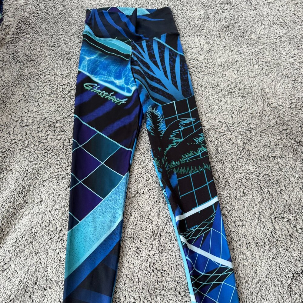 Grassroots Blue Patterned Leggings